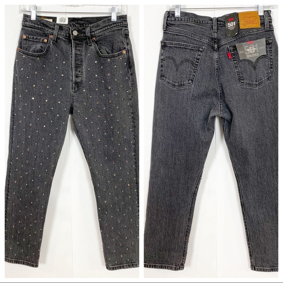 Levi's Denim - NWT LEVI’S 501 Cropped Studded Jeans | 27 | Gray